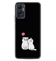 Infınix Hot 12 Kılıf Silikon Desen Özel Seri Love Cats 1690