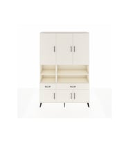 Arges Gardrop 8 Raflı 2 Çekmeceli 6 Kapaklı 132x30x195 Aytaşı-Aytaşı