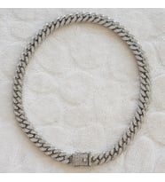 1,2 cm Taşlı Cuban Zincir Unisex