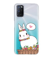 Oppo A52/A72/A92 Uyumlu Sevimli Tavşan Tasarımlı Şeffaf Telefon Kılıfı