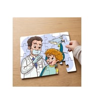 Dişçide Mutlu Çocuk Tasarımlı 24 Parça Ahşap Çocuk Puzzle MPK1182