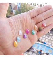 Gümüş Zincirli Damla Şeker Taş Kolye (Altın)