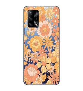 Oppo A74 Uyumlu Çiçek Desenli Şeffaf Telefon Kılıfı