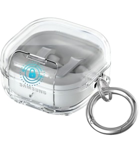 Samsung Galaxy Buds4 Pro/Buds 4 için Kılıf [Güvenlik Kilit Tasarımlı] Transparent-Lock Kulaklık Kılıfı Sararmaya Dayanıklı Taşıma Askılı TPU Koruyucu Samsung Buds 4 Pro Kılıf (Şeffaf)