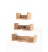 Duvar Rafı Dekoratif U Raf Ceviz