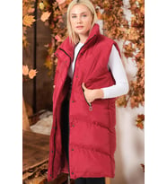 Z6743 DEWBERRY BAYAN YELEK-DÜZ BORDO