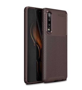 Huawei P30 Kılıf Esnek Soft Karbon Tasarım Legion Serisi (Kahverengi)