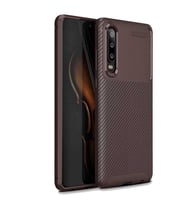 Huawei P30 Kılıf Esnek Soft Karbon Tasarım Legion Serisi (Kahverengi)