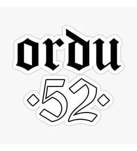 52 ORDU  Sticker Etiket Yapıştırma 18CM