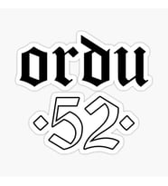 52 ORDU  Sticker Etiket Yapıştırma 18CM
