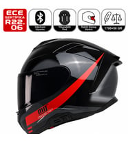 X340 Rosso Motosiklet Kaskı Spoiler Mod Güneş Vizörlü Full Face Kask