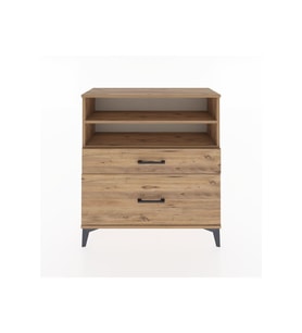 Arges Şifonyer 2 Raflı 2 Çekmeceli 88x30x96 Çam-Çam