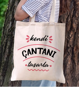 Kişiye Özel Kendin Tasarla Kanvas Bez Çanta, Baskılı Omuz Çantası, Alışveriş