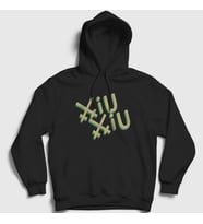 Presmono Unisex Siyah Logo Band Xiu Xiu Kapüşonlu Sweatshirt 549381tt