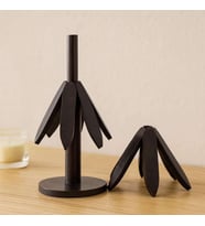 Bambu Ahşap Katlanır Nihale 20 cm - Standlı, Yaprak Desenli (2'li)