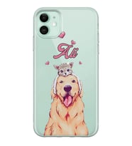 Kedi Köpek Tasarımlı Şeffaf Telefon Kılıfı (Tüm Modeller Mevcuttur)