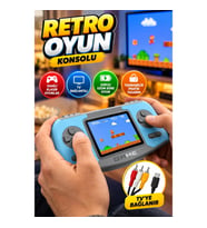Şarjlı Retro El Oyun Konsolu – Dahili Klasik Oyunlu ve TV Bağlantılı