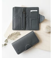 %100 Hakiki Deri Uzun Boy Trend Model Çok Gözlü Unisex Cüzdan