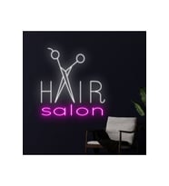 HAIR Salon Yazılı ve Şekilli Neon Tabela