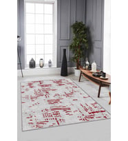 Kırmızı Vintage Kaymaz Taban Makinede Yıkanabilir Halı DR001 - 100 x 160 cm