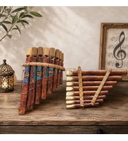 Pan Flüt 8’li Bambu El Yapımı Otantik Müzik Aleti Dekoratif Üflemeli Çalgı