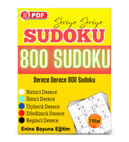 Seviye Seviye PDF Sudoku Kitabı (800 Sudoku)