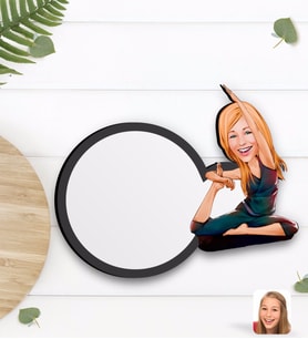 BK Gift Kişiye Özel Kadın Yoga Karikatürlü Ahşap Bardak Altlığı-2