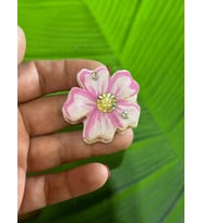 4X4 CM 3 BOYUTLU ÇİFT KATLI TAŞLI ÇİÇEK ARMA DİKİŞ BGİYİM AKSESUARI (Pembe)