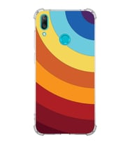 Huawei Y7 2019  Köşe Korumalı Antişok Kapak Renk Cümbüşü Tasarımlı Şeffaf  Kılıf