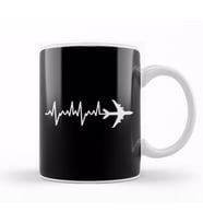 Awesome Airplane Heartbeat Pilot Piloting Aviation Kupa Bardak Porselen