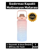 Premium Çift Renk Ölçü Baskılı Sızdırmaz Akmaz Motivasyon Matara Suluk Sağlıklı Plastik 1 Lt Su Şişe