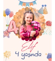 100x100 cm Kişiye Özel Branda Afiş  Resimli Doğum Günü, Parti ve Kutlama Arka Fon Baskı