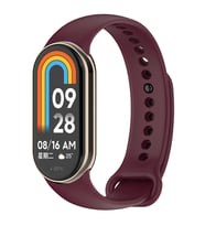 Lexroo Xiaomi Mi Band 9 Serisi Klasik Kordon Silikon Strap Kayış - Koyu Kırmızı