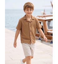 Civil Boys Beli Lastikli 6-9 Yaş Kapri - Koyu Taş Rengi