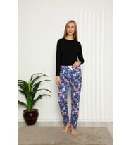 Akbeniz Kadın Pamuklu Alt Pijama 27391 (Lacivert)