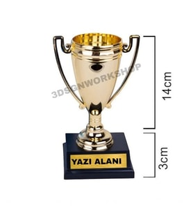 Kişiselleştirilebilir Şampiyon Ödül Kupası 1 Adet 17cm (Not Yazılabilir)