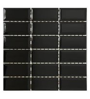 Vitra 5x10 Metro Tiles Mozaik Siyah Parlak Mozaik Duvar Karosu K52359380001VTE0