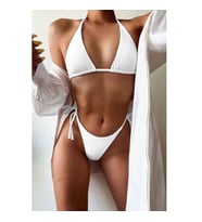 Angelsin Bağlamalı Bikini Üstü (Beyaz)