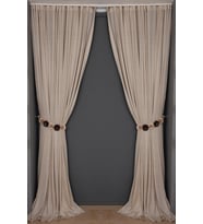 PETEK MODEL VİZON RENK TEK KANAT Dikilmiş Pileli Fon Perde 300*260 Cm