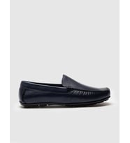 Dikişli Hakiki Deri Lacivert Erkek Loafer
