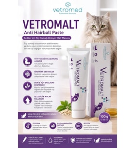 professional solutions VETROMALT Anti Hairball Paste Kediler İçin Tüy Yumağı Önleyici Malt Macunu 100 ml