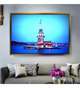 Altın Çerçeveli dekoratif tablo l1868 (Gold)