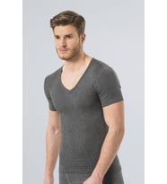Türen Termal V Yaka Kısa Kol (UNISEX) (Gri)