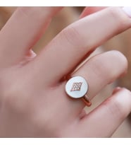 Mine İşli Rose Gold Kaplama Ayarlanabilir Gümüş Yüzük