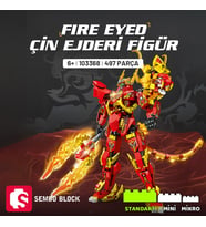 Fire Eyed Çin Ejderi Figür Yapı Bloğu Seti 497 Parça (Kırmızı)