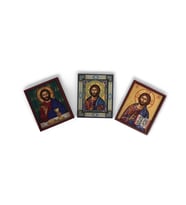 İkona 3'lü Magnet İsa Mesih Kabartma Çerçeveli No 5