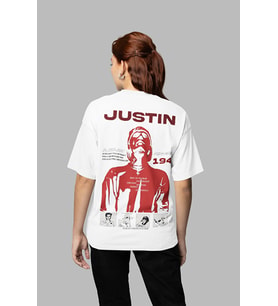 Justin Bieber 194 Baskılı Unisex Oversize Tasarım Şarkıcı Tişört