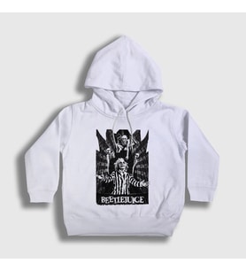 Presmono Unisex Çocuk Beyaz Graveyard Tim Burton Film Beetlejuice Kapüşonlu Sweatshirt 452870tt