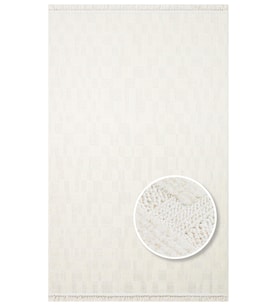 Makine Kaymaz Yıkanabilir Beyaz Modern Triko Salon Halısı Mutfak Halısı Koridor Halısı Yolluk 02 WHITE