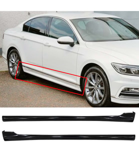 Vw Passat B8 R Line Yan Marşpiyel Seti Plastik 2 Adet Mat Siyah 2015 2016 2017 2018 2019 karlık+ek+bodykit